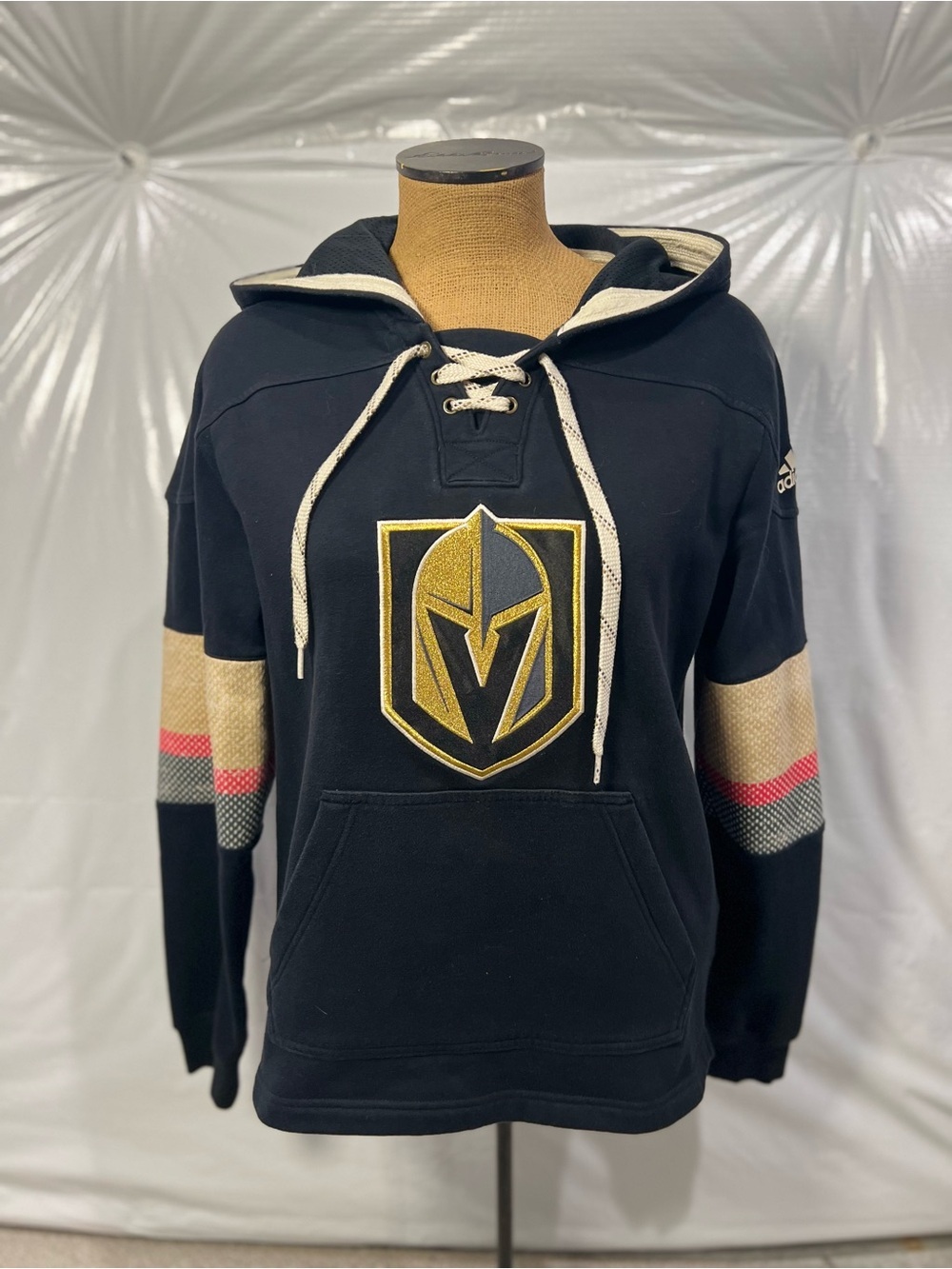 Vegas Golden Knights Adidas Hoodie Mens Size Small Black Jersey Sweatshirt NHL,